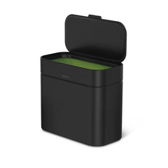 58 L cubo rectangular de doble compartimento con pedal de 58 l con almacén de bolsas de basura + cubo de compostaje