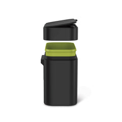 58 L cubo rectangular de doble compartimento con pedal de 58 l con almacén de bolsas de basura + cubo de compostaje