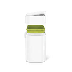 58 L cubo rectangular de doble compartimento con pedal de 58 l con almacén de bolsas de basura + cubo de compostaje