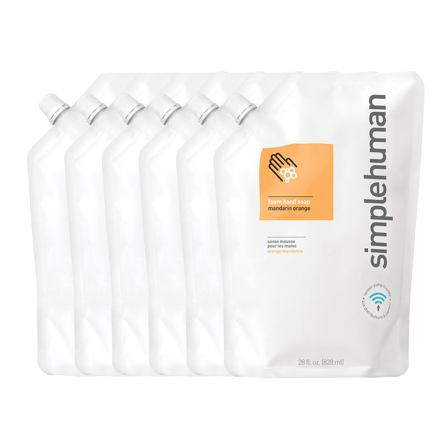 bolsa de recambio de jabón de manos espumoso, mandarino, 828 ml de simplehuman