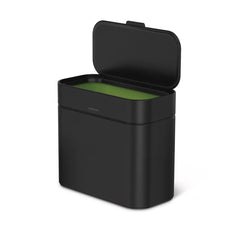 cubo rectangular de doble compartimento con sensor  + cubo para basura orgánica