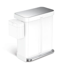 cubo rectangular de doble compartimento con pedal + cubo para basura orgánica