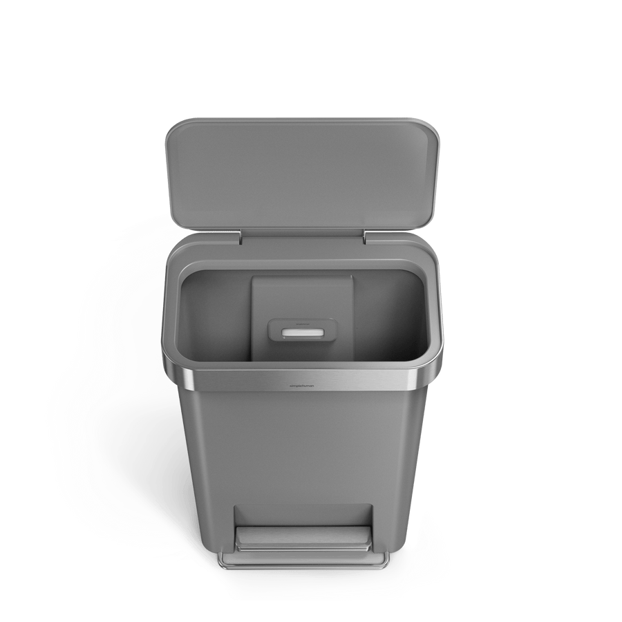 cubo rectangular con pedal de 45 litros con almacÃ©n de bolsas de basura