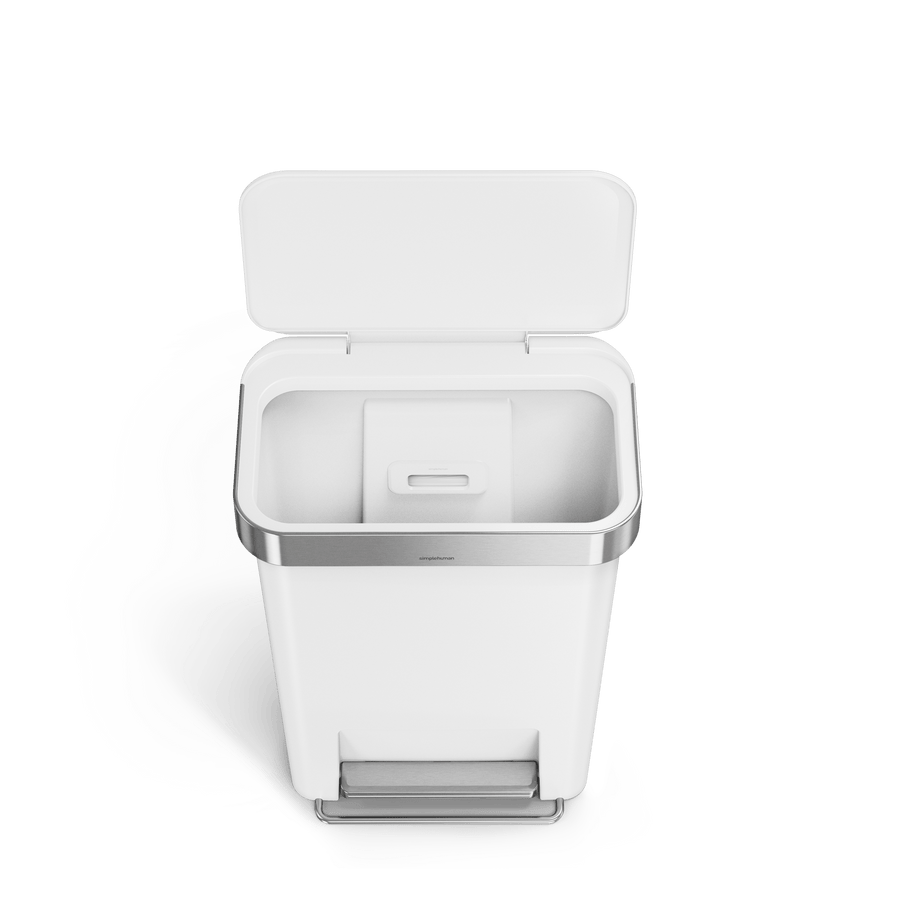 cubo rectangular con pedal de 45 litros con almacÃ©n de bolsas de basura