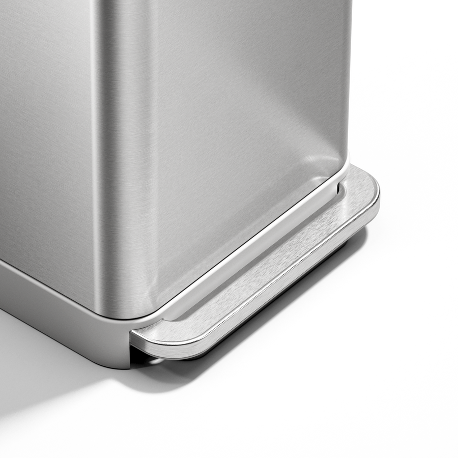 45 litre, rectangular pedal bin with liner pocket