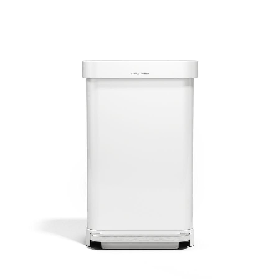 45 litre, rectangular pedal bin with liner pocket