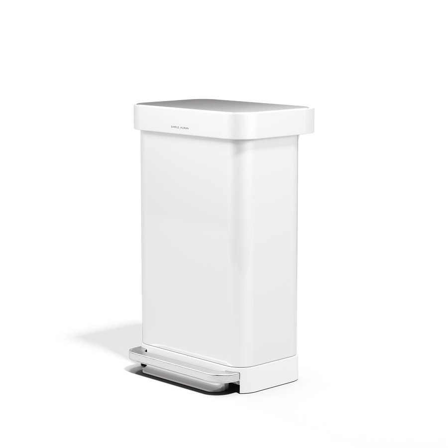 45 litre, rectangular pedal bin with liner pocket