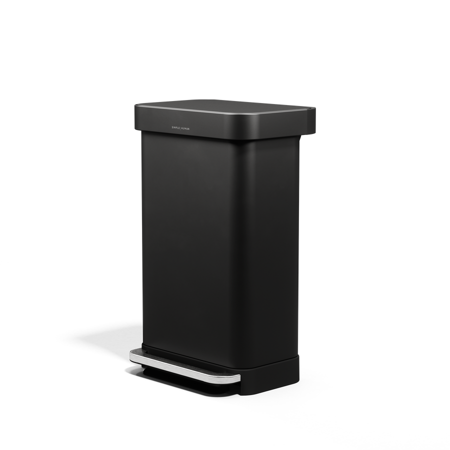 45 litre, rectangular pedal bin with liner pocket