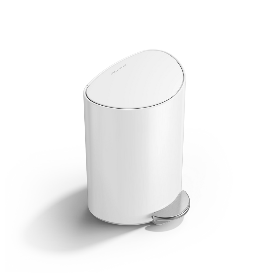 cubo semicircular con pedal de 6 litros