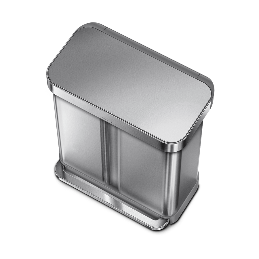 cubo con pedal y doble compartimento de 58L