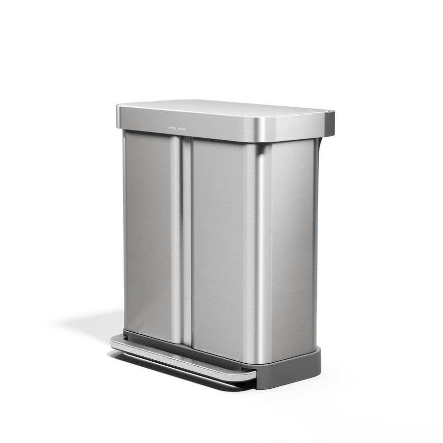 cubo con pedal y doble compartimento de 58L