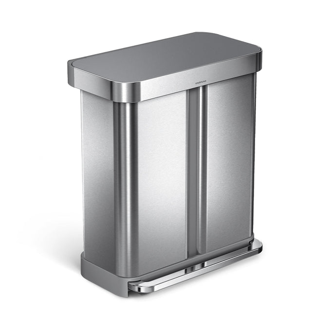 cubo con pedal y doble compartimento de 58L