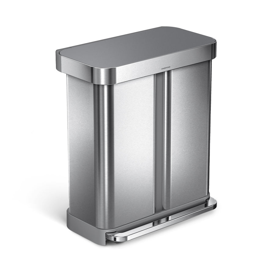 cubo con pedal y doble compartimento de 58L