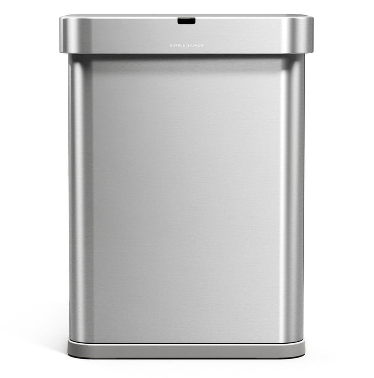 Simplehuman's Sensor Can Rectangular on a white background.