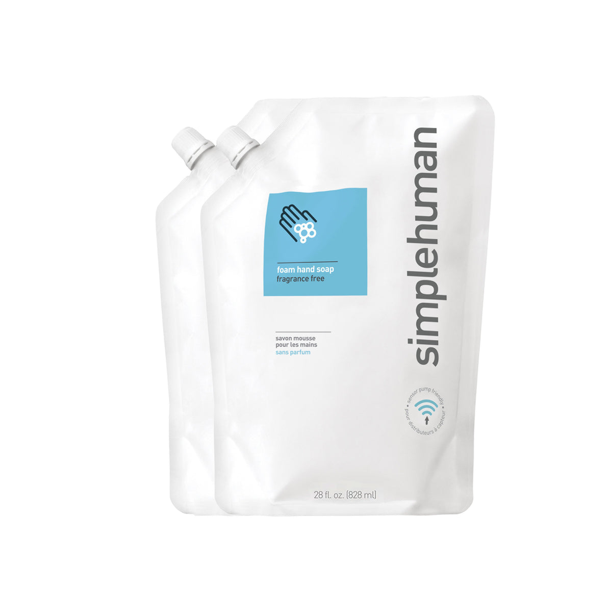 bolsa de recambio de jabÃ³n de manos espumoso, sin fragancia, 828 ml