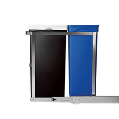35L dual compartment under counter pull-out bin - side view extended image