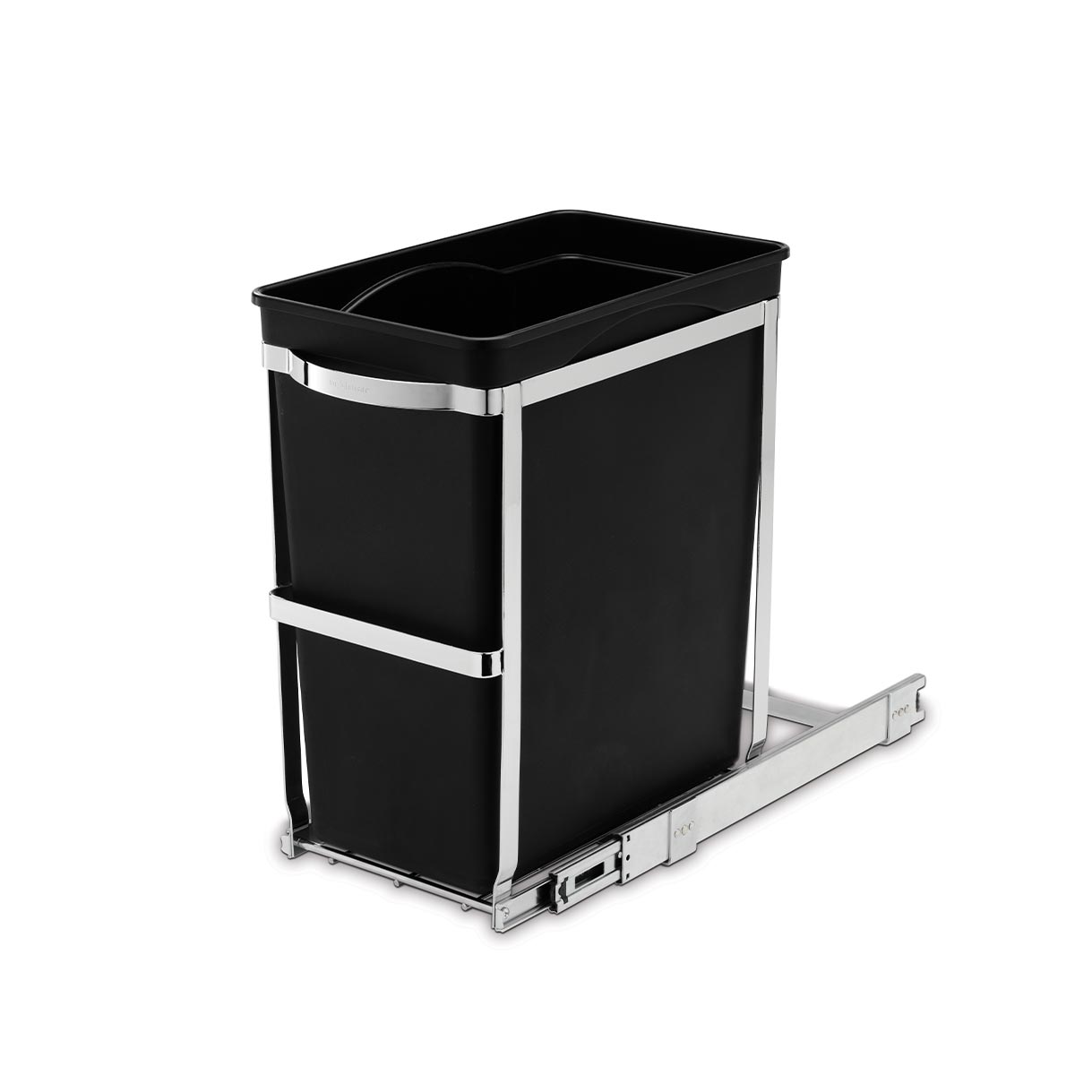 Cubo de basura extraíble, contenedor individual de 29 L, contenedor de  basura de cocina con soporte deslizante y asa, capacidad de carga de 110