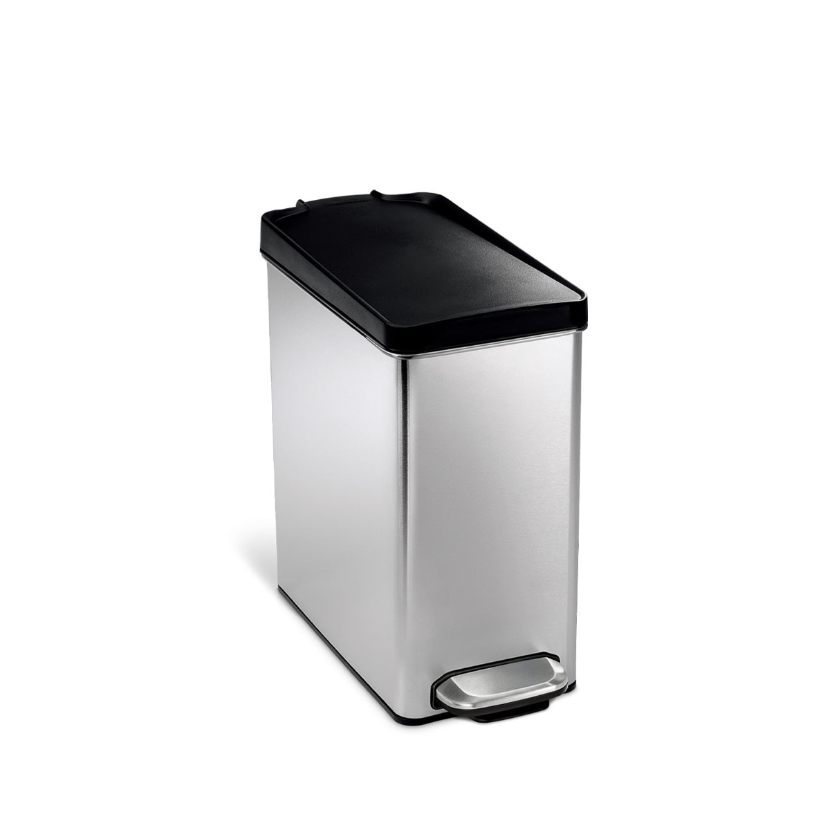 cubo estrecho con pedal en acero inoxidable de 10 l
