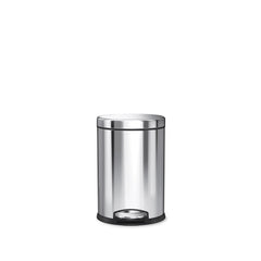 4.5L round pedal bin - polished finish - front view image
