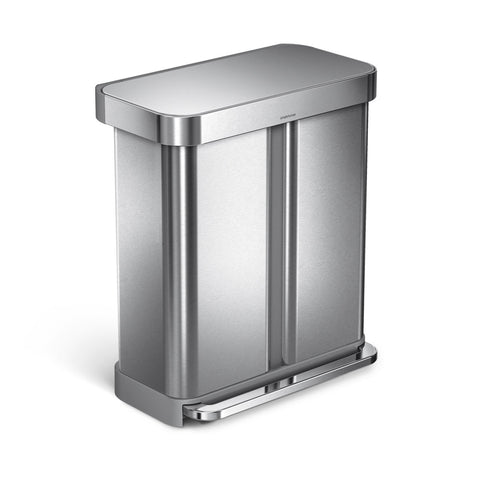 cubo con pedal y doble compartimento de 58L