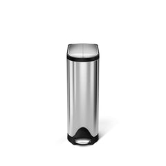 18L butterfly pedal bin - brushed finish - front view