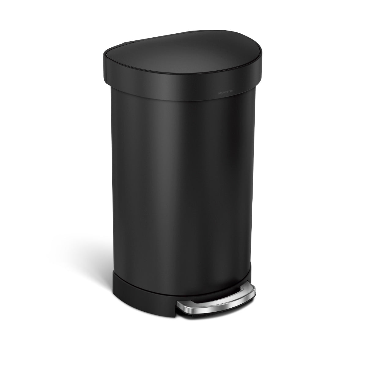 cubo semicircular de 45 litros con pedal y borde para bolsa
