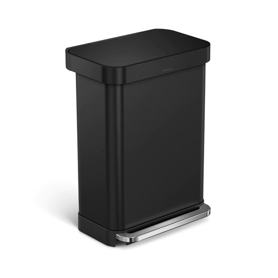cubo rectangular con pedal de 55 litros con almacÃ©n de bolsas de basura