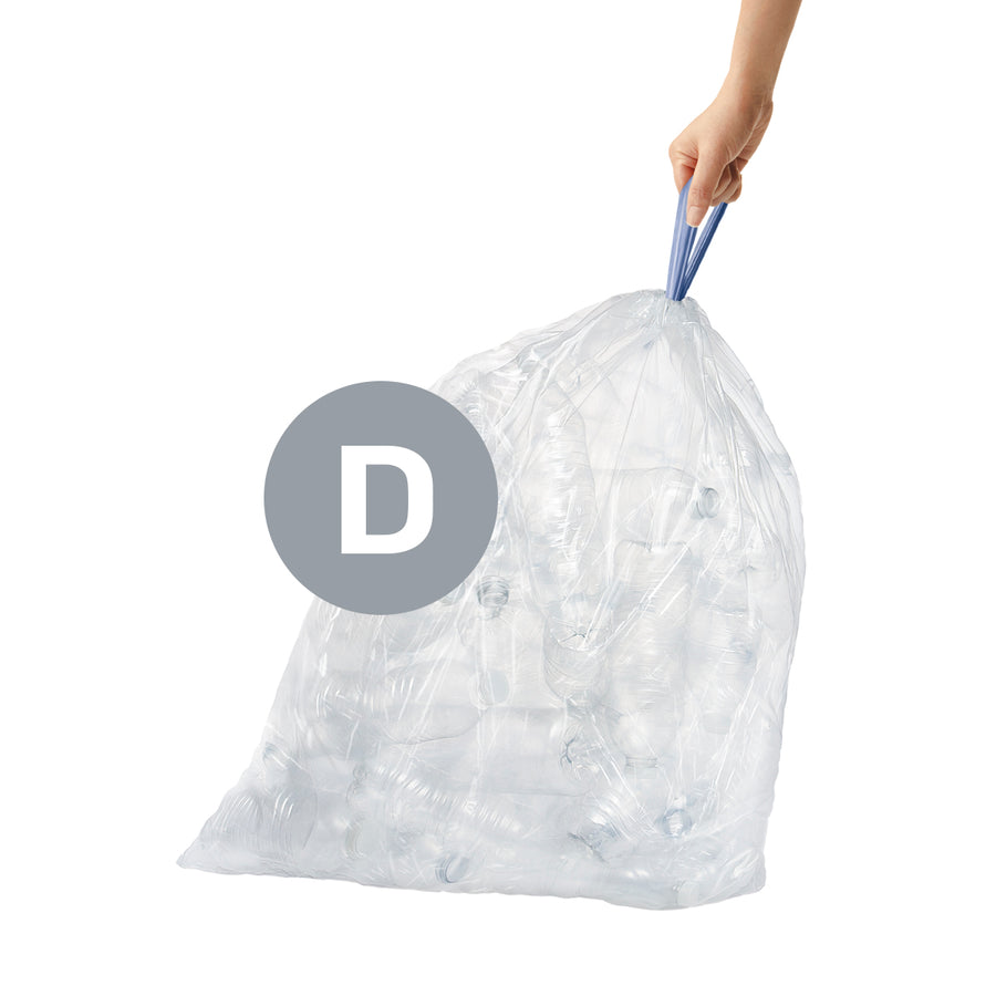 cÃ³digo D, bolsas de basura a medida para el reciclaje transparentes