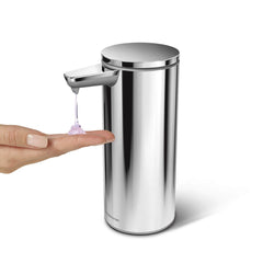 rechargeable liquid soap sensor pump - polished finish - hand under spout image