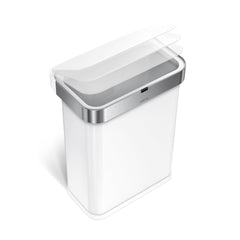 58L rectangular sensor bin with voice and motion control - white finish - lid closing image